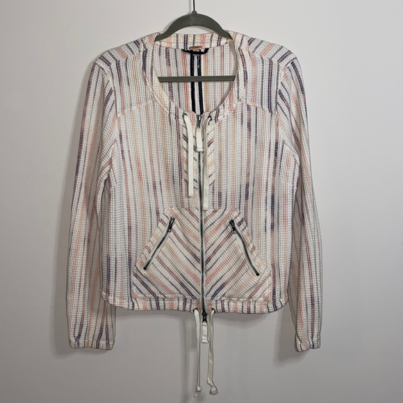 Free People Waffle Knit Zip Cropped Jacket - Picture 1 of 8